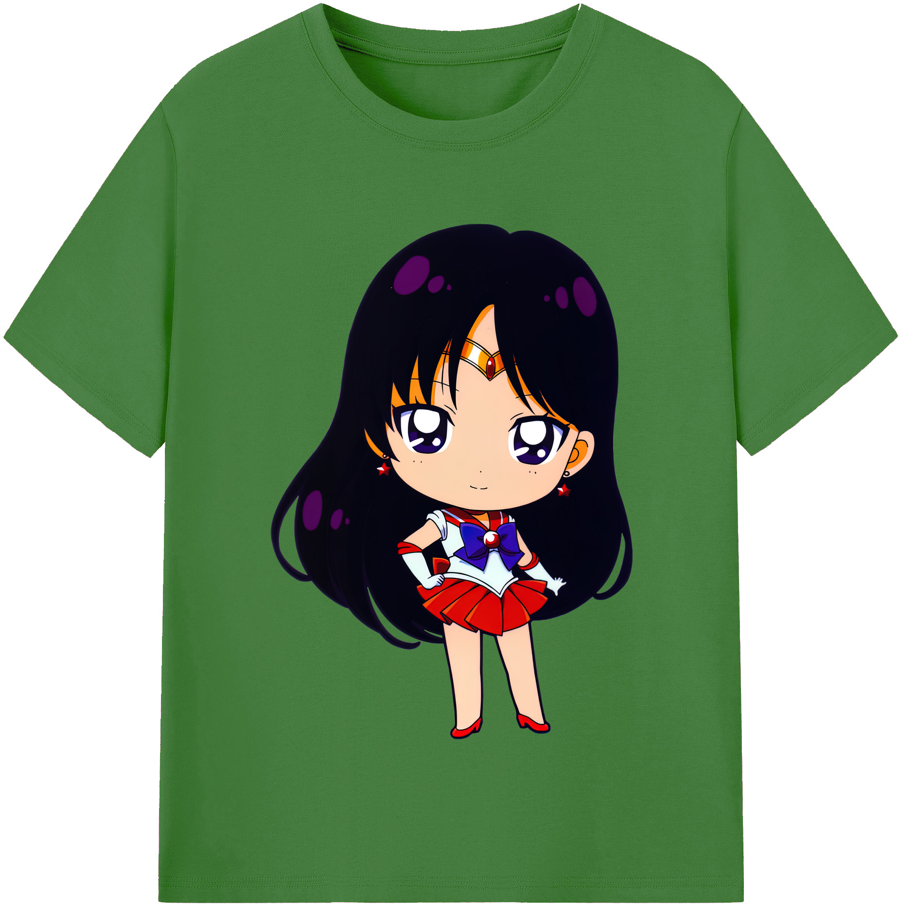 （画像用） 美少女戦士セーラームーン 火野レイ ひの レイ Sailor Moon Hino Rei （セーラーマーズ,Sailor Mars） レディースカジュアルプリントTシャツ（綿100％）